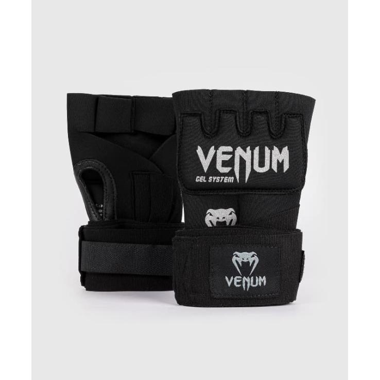 Venum Gel Kontact Boxhandschuh-Bandage - Schwarz Silber (Paar)