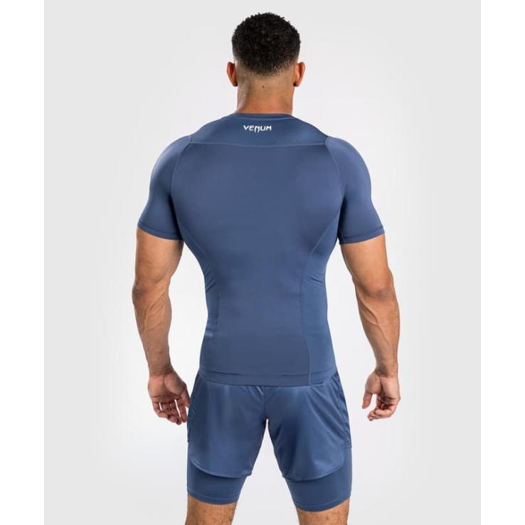 Venum Attack Kurzarm-Rashguard – Marineblau