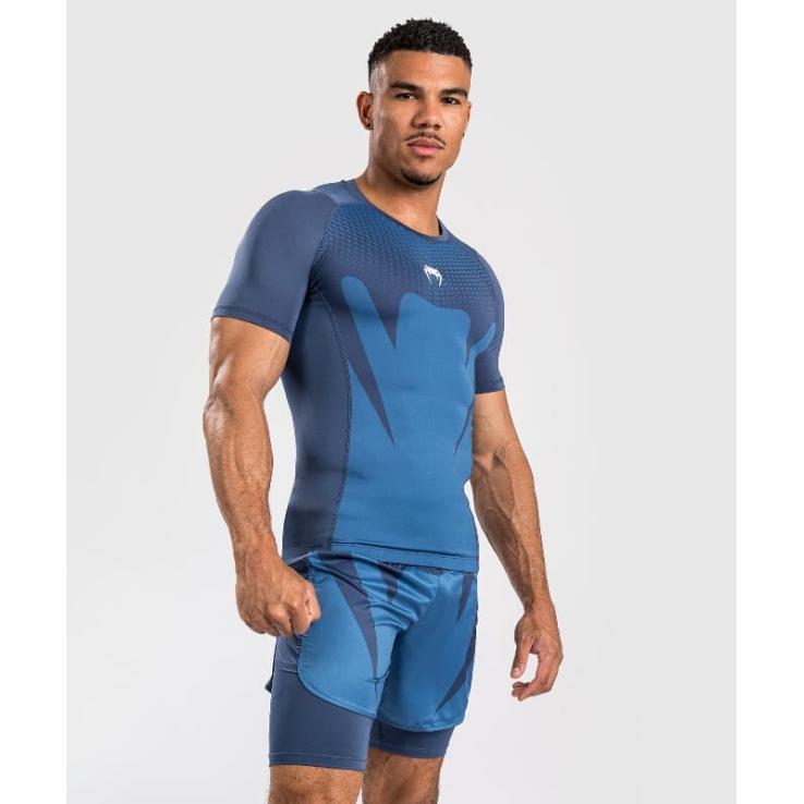 Venum Attack Kurzarm-Rashguard – Marineblau