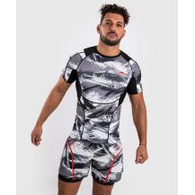 Venum Electron 3.0 short sleeve rashguard grey/red