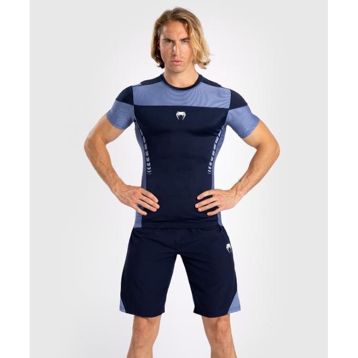 Venum Tempest Kurzarm-Rashguard – Marineblau / Blau