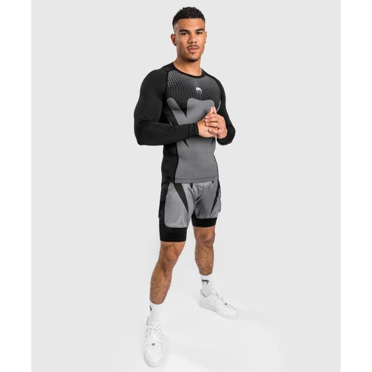 Venum Attack Langarm-Rashguard – Schwarzgrau