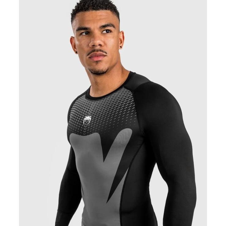 Venum Attack Langarm-Rashguard – Schwarzgrau