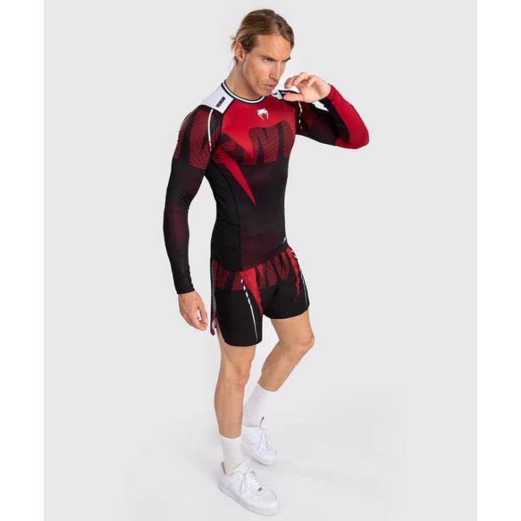 Venum Adrenaline Langarm-Rashguard – schwarz rot