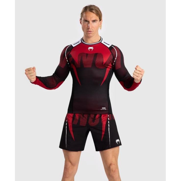 Venum Adrenaline Langarm-Rashguard – schwarz rot