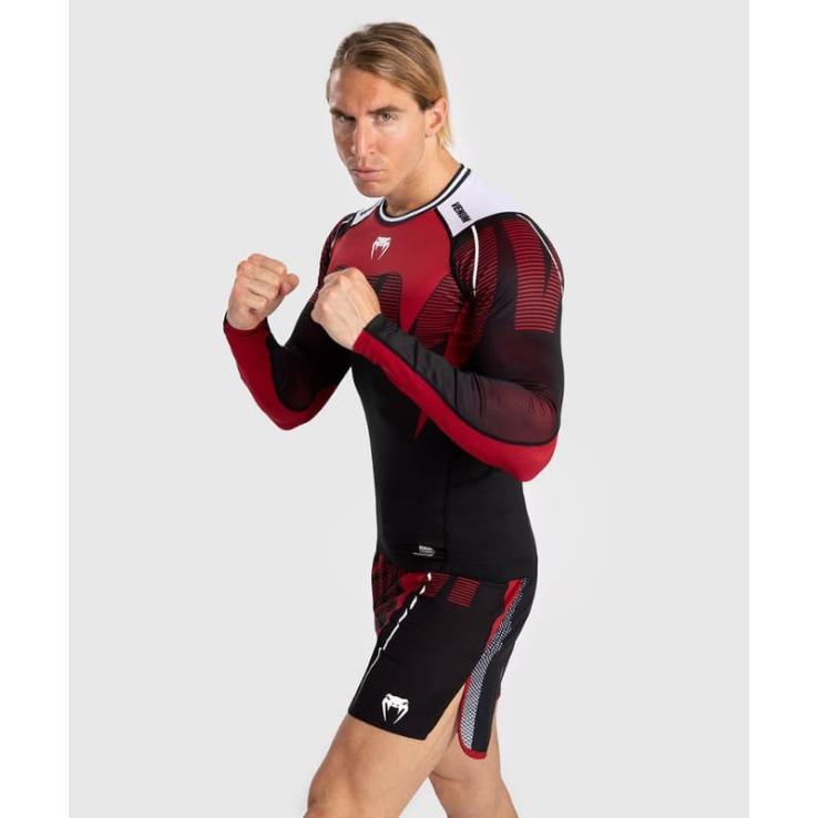 Venum Adrenaline Langarm-Rashguard – schwarz rot