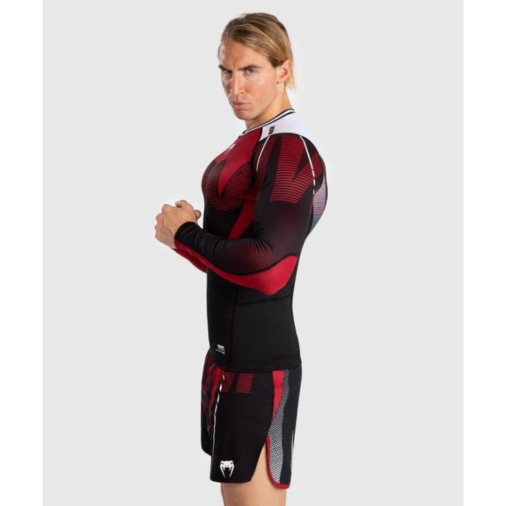 Venum Adrenaline Langarm-Rashguard – schwarz rot