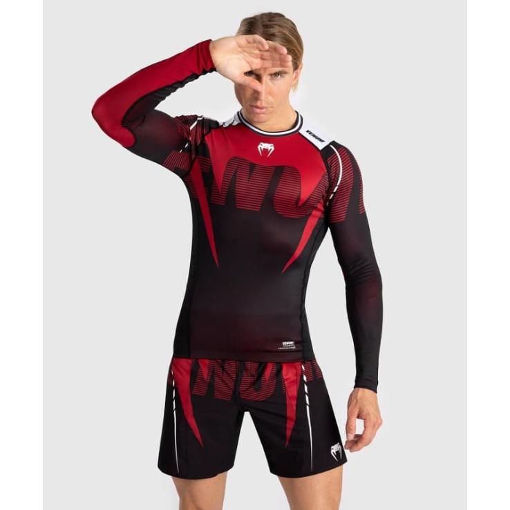 Venum Adrenaline Langarm-Rashguard – schwarz rot